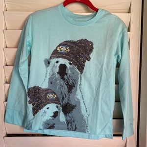 Soft green top by Justice. Size  7/8 Girls